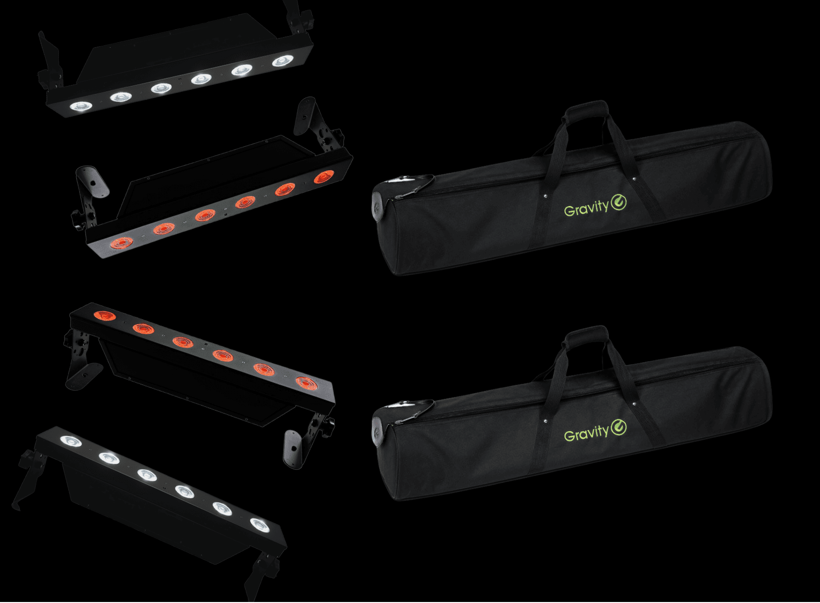⚪️🔋 Pack 4 barras LED (20 a 100 pers.)
